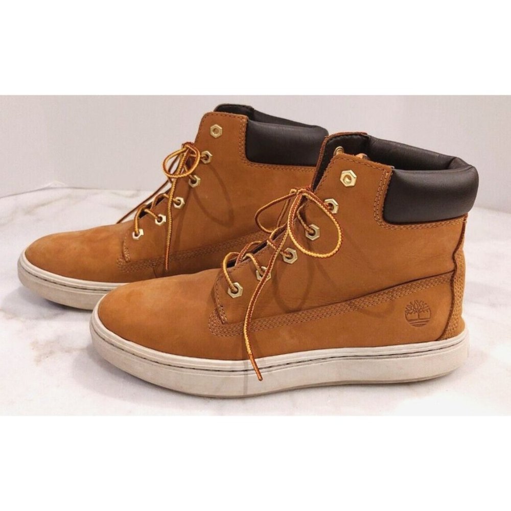 TIMBERLAND-WOMEN'S-LONDYN-WHEAT NUBUCK-SUEDE/LEATHER BOOTS-STYLE-A1INF-US 9 - Picture 4 of 9
